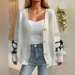 Bowknot Pattern Knitted Cardigan